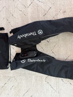 Therabody Black Compression Leg Sleeves with Control Unit
